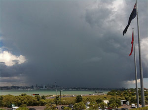 "Photo of a microburst with light winds nearby"