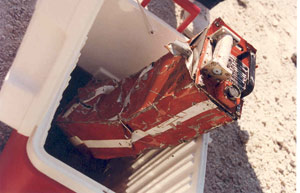 "NTSB photo of recovered FDR"
