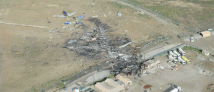 "Photo of the National Airlines Flight 102 crash site"