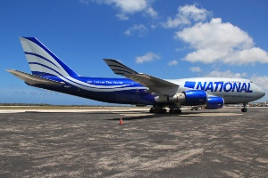 "Photo of a National Boeing 747-400 Photo copyright Roger Cannegieter - used with permission"