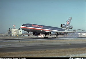 "Photo of the DC-10 registered N103AA involved in Windsor-Locks Accident Copyright George W. Hamlin - used with permission"