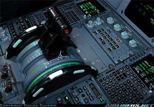 "A320 Thrust Levers Photo copyright Davide Daverio - used with permission"