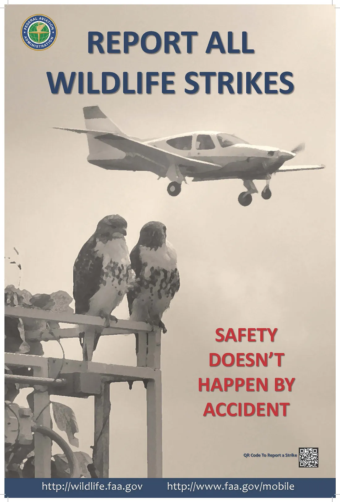Strike reporting helps the FAA and airport managers effectively address wildlife hazards. Scan the QR code to report a strike.