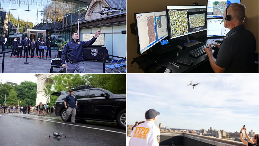 Police officers in the NYPD and Campbell Police Department in California respond to emergencies faster and safer than ever before with camera-equipped drones. (Photos courtesy of NYPD and Campbell PD)