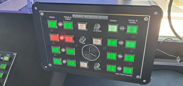 The FAA-enhanced Runway Incursion Device serves as a memory aid to indicate whether an airport runway or taxiway is occupied by a vehicle or aircraft — or closed. The device is customizable to provide alerts on taxiways and up to eight runways.