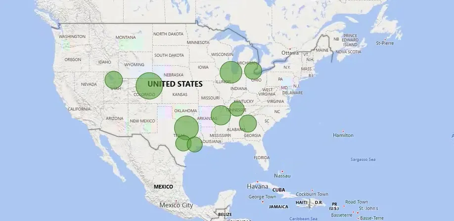 A snapshot of the top 10 wildlife strike areas in the country in 2024