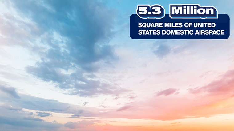 5,300,000 square miles of united states domestic airspace