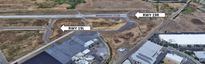Image shows APC runways and that the RWYS are still designated RWYs 18L/R. This has now changed to RWYs 19L/R due to Magnetic Variation