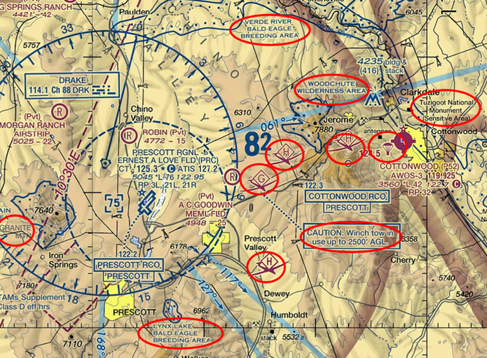Image shows proximity of other cautions at PRC.