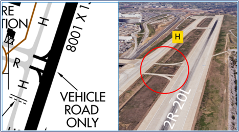Picture of the vehicle only roads at the midpoint of Runway two zero left.
