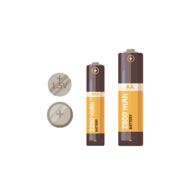 dry alkaline batteries illustration