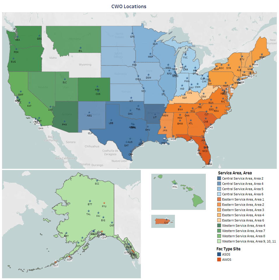 CWO Locations Map