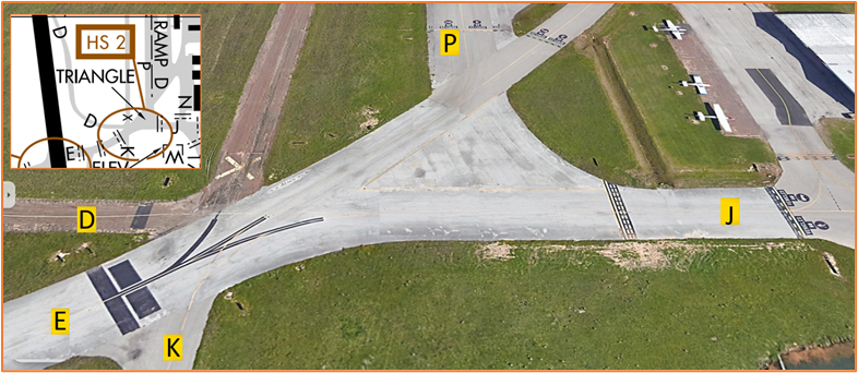 Picture of Hot Spot two runway incursion risk.