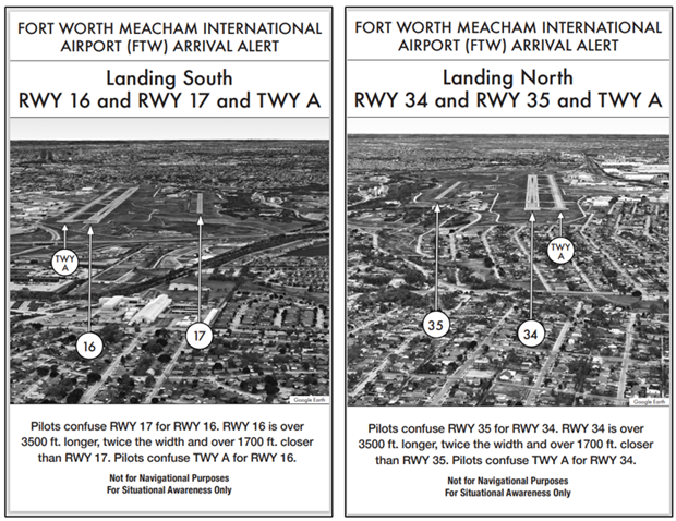 Picture of KFTW Arrival Alert Notices for landing.