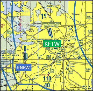 Picture of KFTW from Sectional Chart.