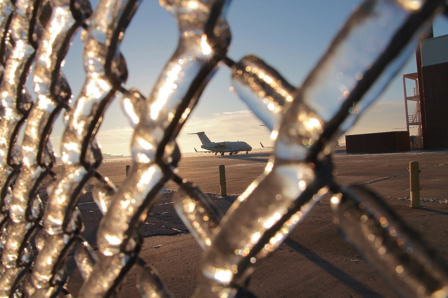 fence overlooking runway