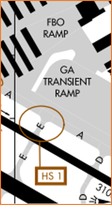 Picture from the airport diagram depicting hotspot one.