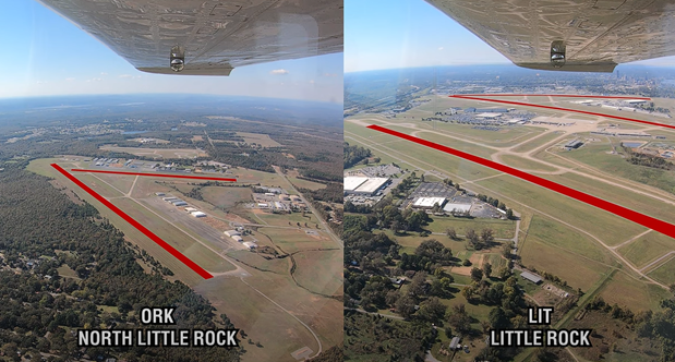 Illustration of similar runway configuration at North Little Rock Airport.
