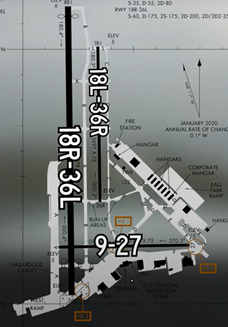 Illustration of NEW airport runway layout