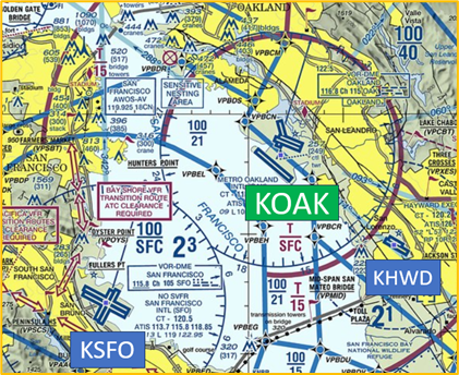 Oakland Airport Class C Sectional Chart.