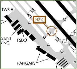 Picture from the airport diagram depicting hotspot one.