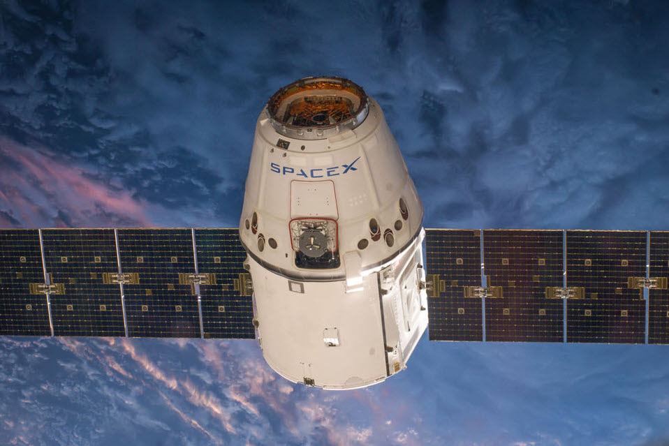 A space station resupply mission conducted by SpaceX with its Dragon cargo module.
