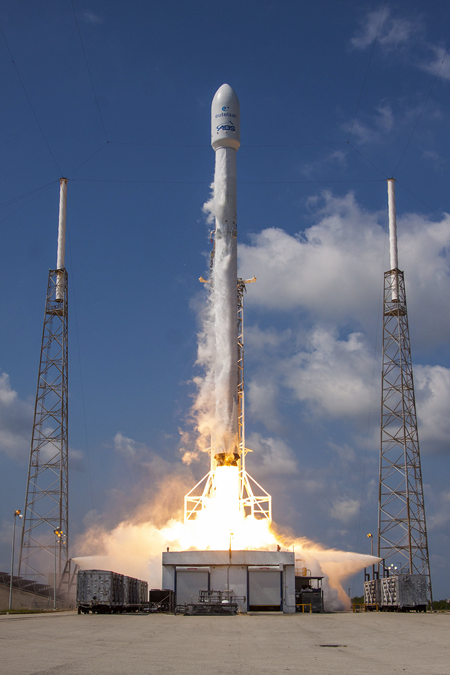SpaceX Falcon 9 launch at Cape Canaveral, which successfully delivered two communications satellites into orbit: Eutelsat 117 West B and ABS-2A.
