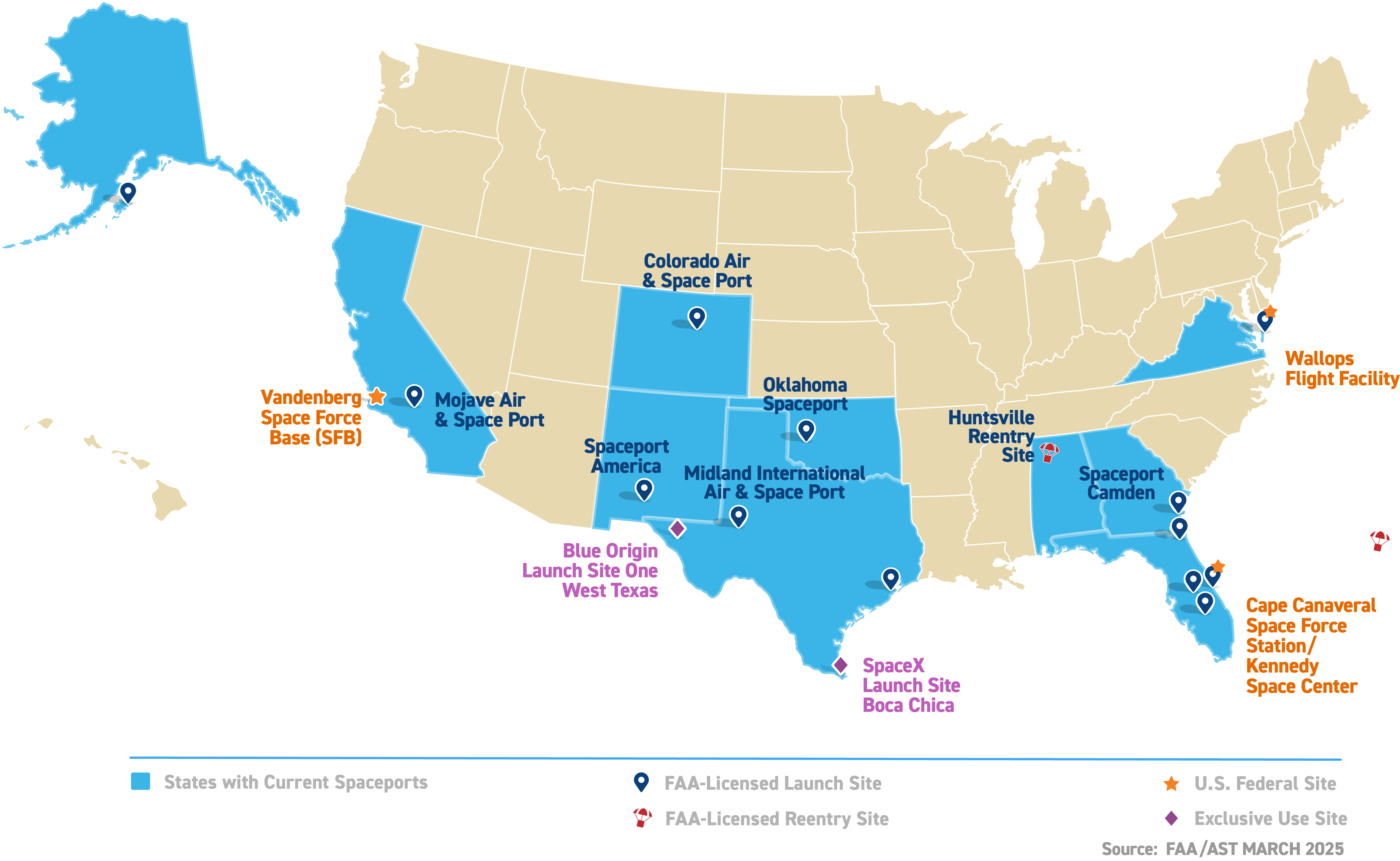 FAA Spaceports Map