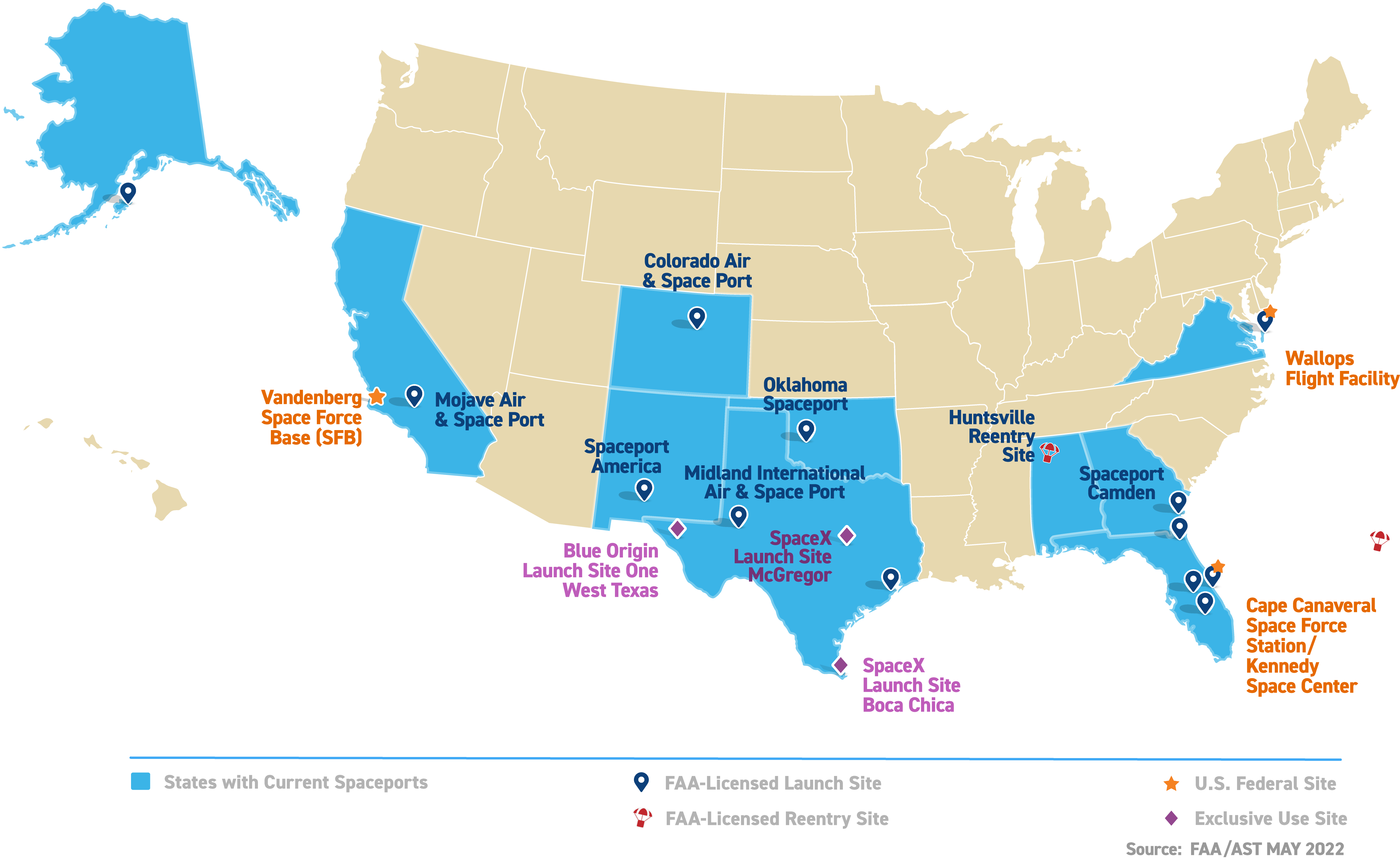 FAA Spaceports Map