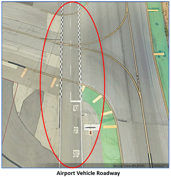 An example picture of the airport roadway.