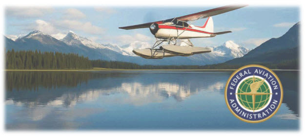 Plane flying over waters in Alaska