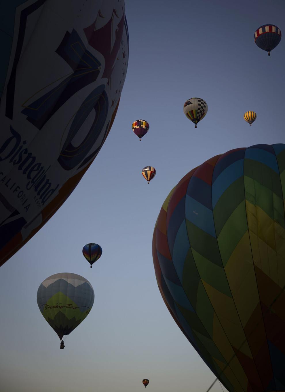 Balloons take flight at the Albuquerque Balloon Festival. (Photo: Chancey Bush, Albuquerque Journal)