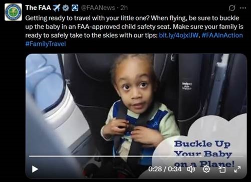 flying with children social media post