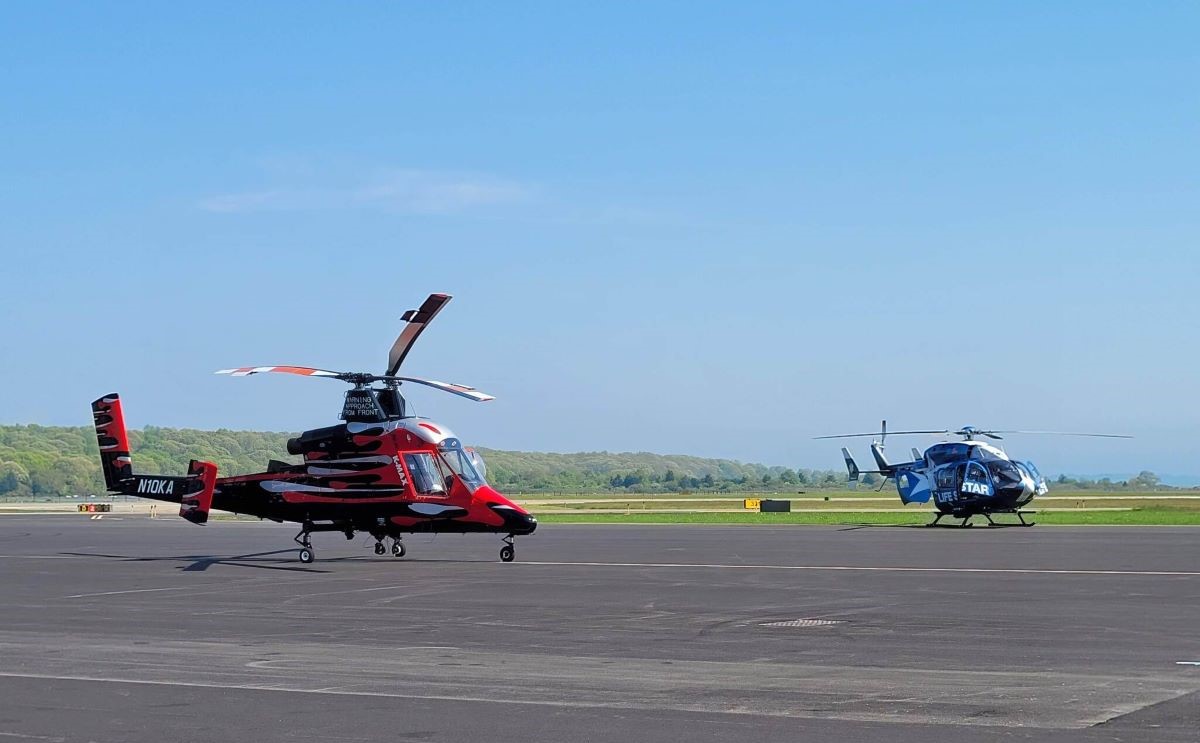 medevac helicopters on tarmac