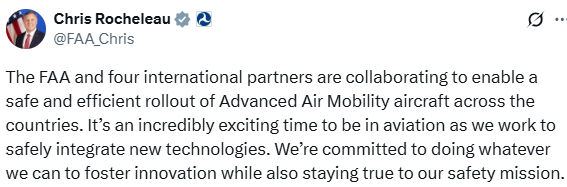 screenshot of Chris Rocheleau Acting Administrator tweet on AAM