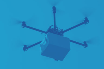 drone delivering a package