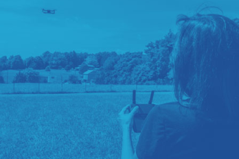 woman flying a drone