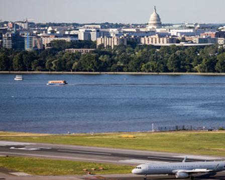 Aircraft on runway at D C A
