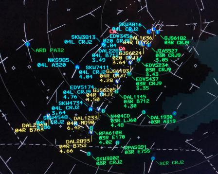 View of radar screen