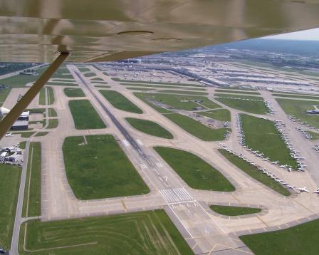 view of Louisville out of GA aircraft