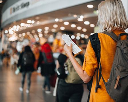 traveler in an airport
