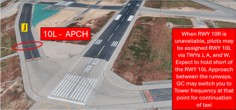The SE and SW Arm/De-arm pads are sometimes utilized as run-up areas but may be unavailable during military operations.