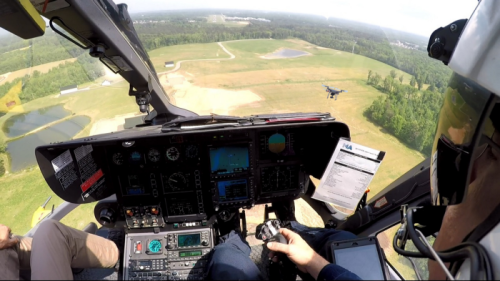 Helicopter cockpit view, FAA photo illustration