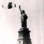 Wilbur Wright flew around the Statue of Liberty as part of the New York Hudson-Fulton Celebration in 1909.
