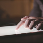person using tablet