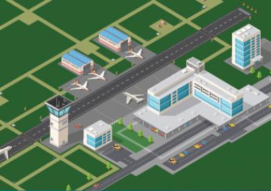 Animated image of airport