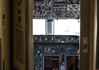 cockpit with door
