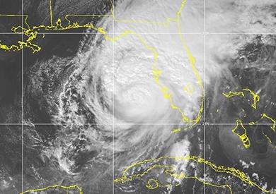 Satellite view of Hurricane Milton from NOAA