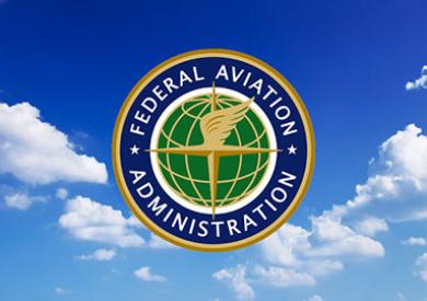 FAA seal over clouds