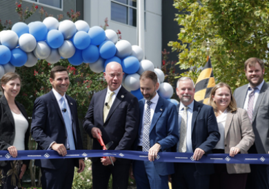 FAA Administrator Bedford joined the ribbon cutting at the $40-million Rohde & Schwarz USA factory